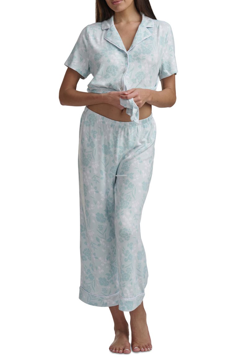 Notch Collar Crop Pajamas, Alternate, color, SHADOW FLORAL
