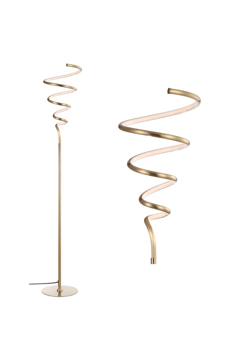 Scribble 60.5" Modern Dimmable Metal Integrated LED Floor Lamp, Main, color, Gold