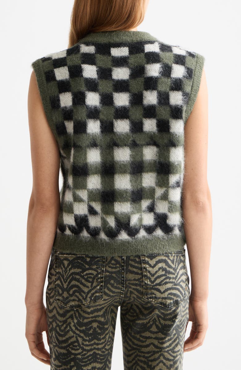 Scotch & Soda Fuzzy Jacquard Sweater Vest, Alternate, color, Thyme