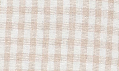 Elodie Gingham Fitted Crop Top In Light Taupe