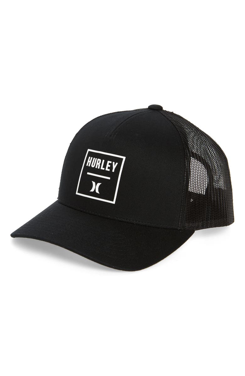 Hurley Square Trucker Hat, Main, color, 