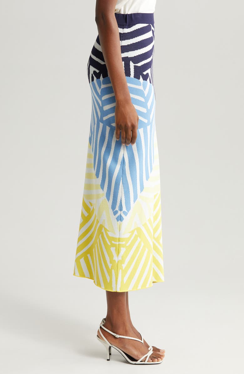 STAUD Giovanni Colorblock Stripe Maxi Sweater Skirt, Alternate, color,