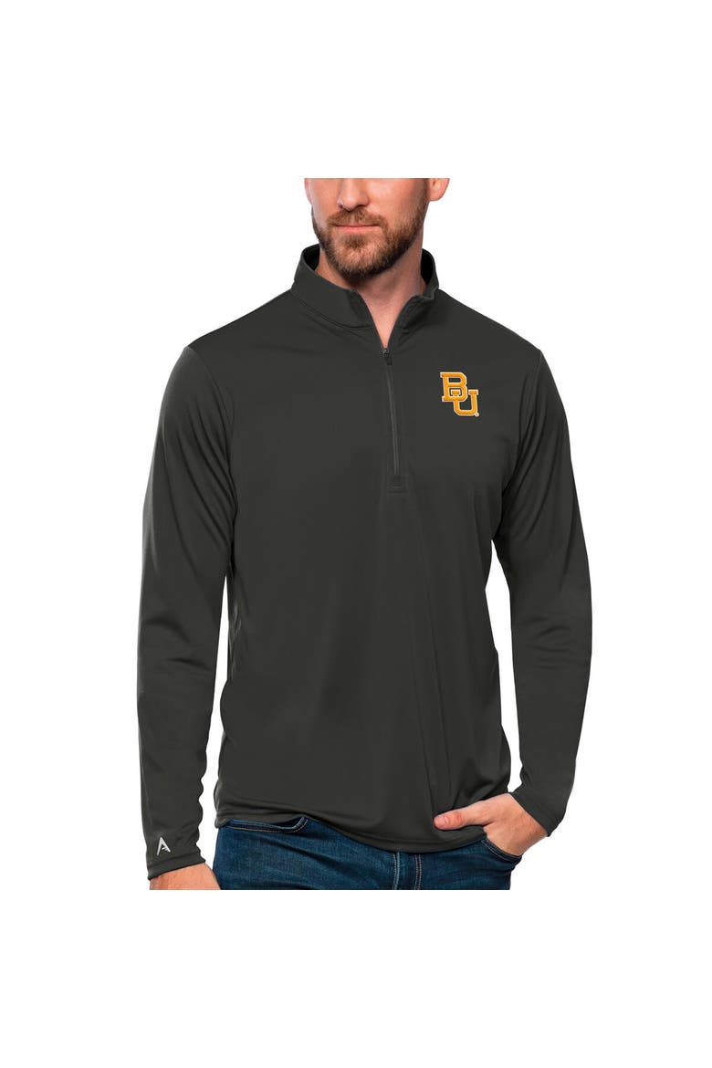 Men's Antigua Charcoal Baylor Bears Tribute Quarter-Zip Top, Alternate, color, Charcoal