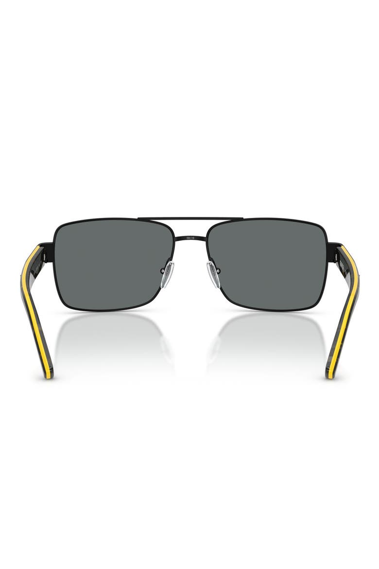 59mm Polarized Rectangular Sunglasses, Alternate, color, BLACK MATTE / POLAR DARK GREY