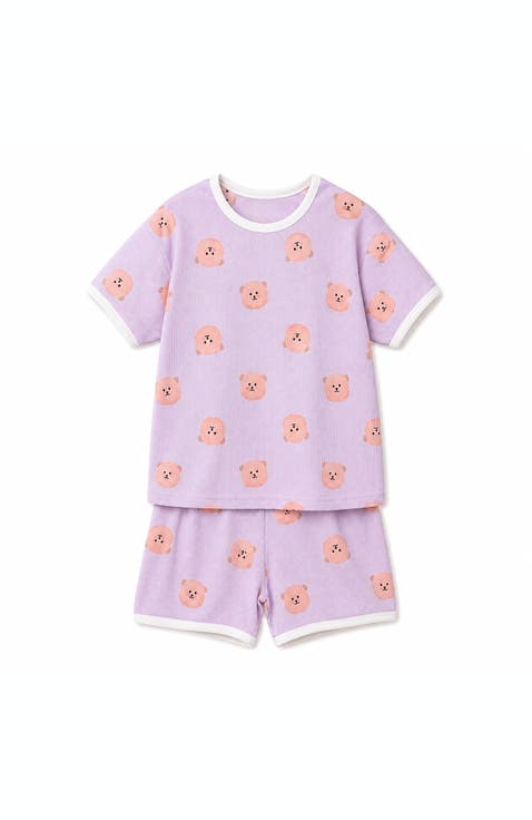 Teddy Bear Short Sleeve Loungewear Set