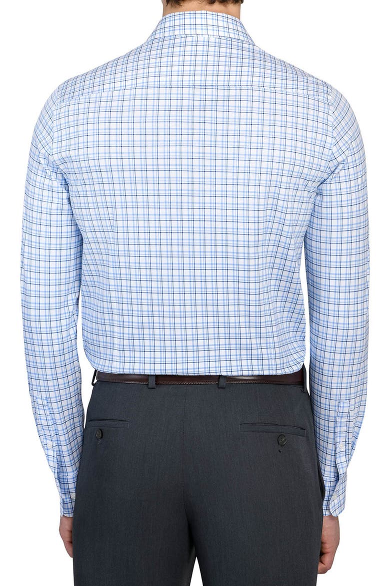 Slim Fit Plaid Reworked Dress Shirt, Alternate, color, WHITE/ BLUE