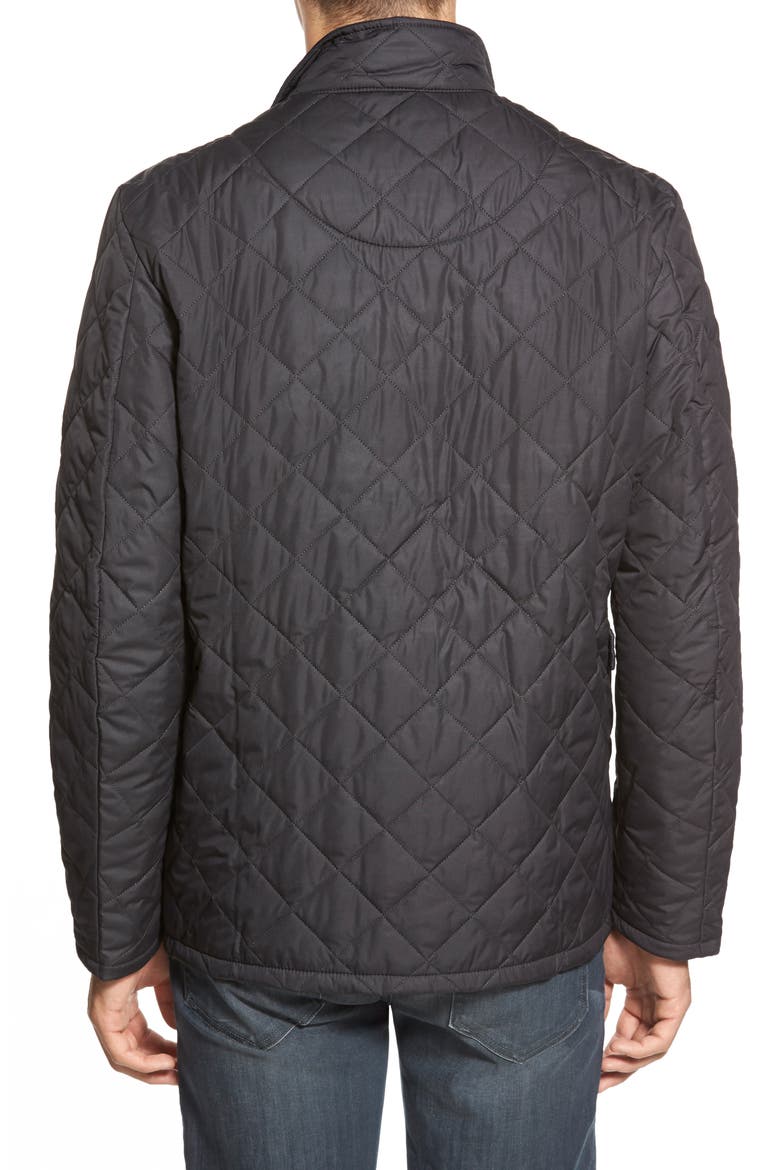 'Chelsea' Regular Fit Quilted Jacket, Alternate, color, BLACK