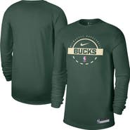 Nike Men's Nike Hunter Green Milwaukee Bucks 2025/26 On-Court Flare Performance Practice Long Sleeve T-Shirt