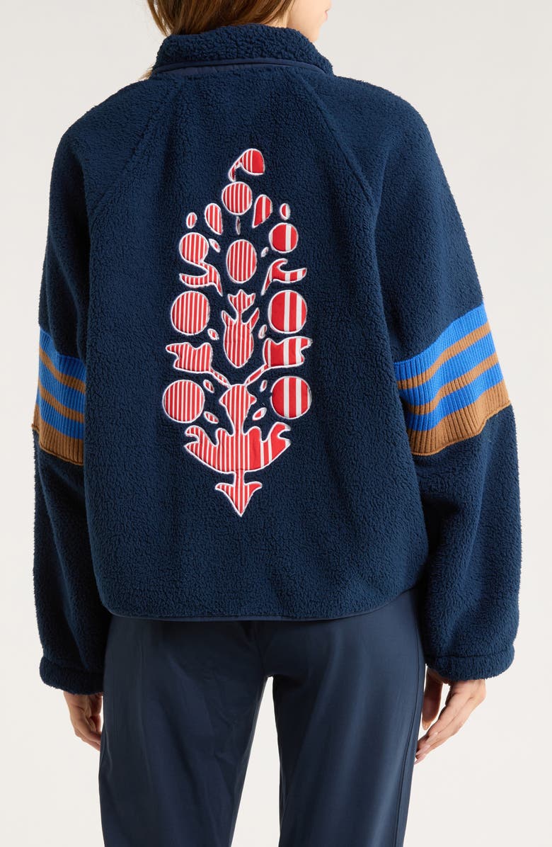 Free People Mountain High Fleece Jacket, Alternate, color, Midnight Navy Combo