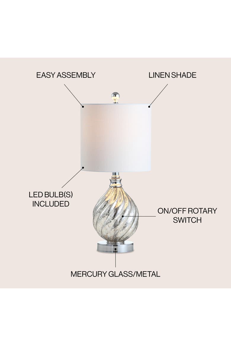Lawrence Glass/Metal LED Table Lamp, Alternate, color, Mercury Silver