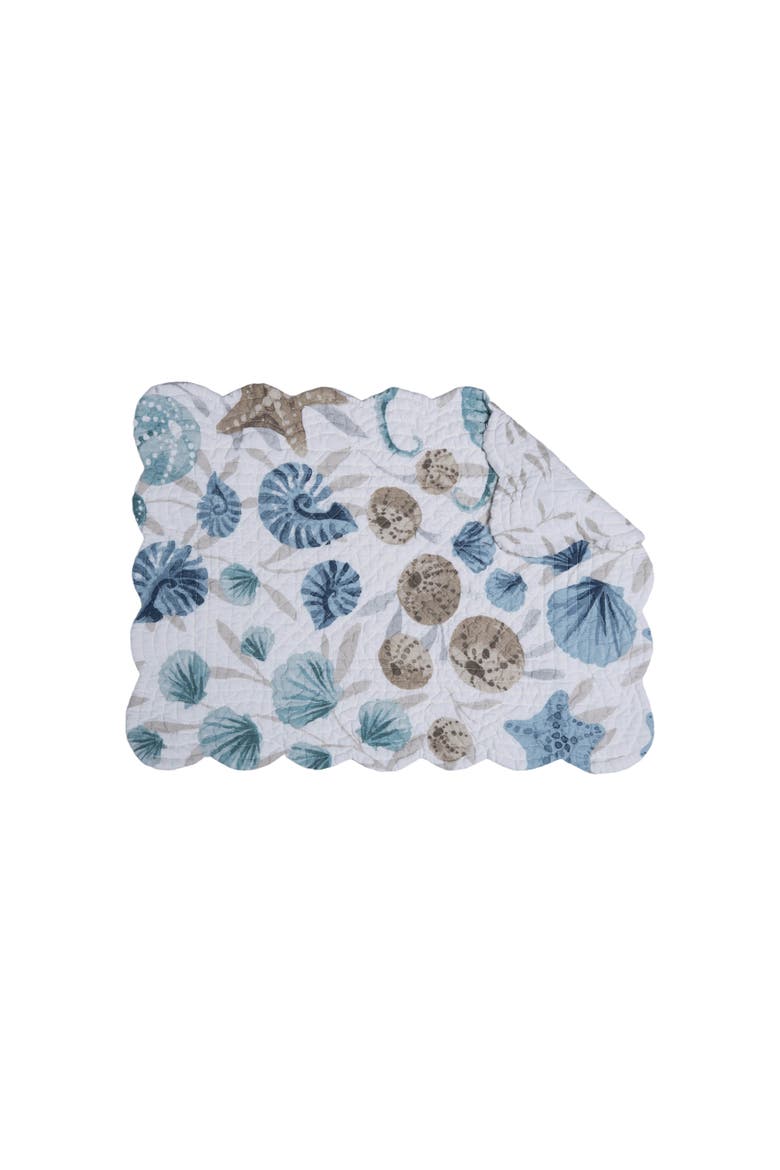 Coastal Shells Placemat Collection Sets of 6, Alternate, color, White