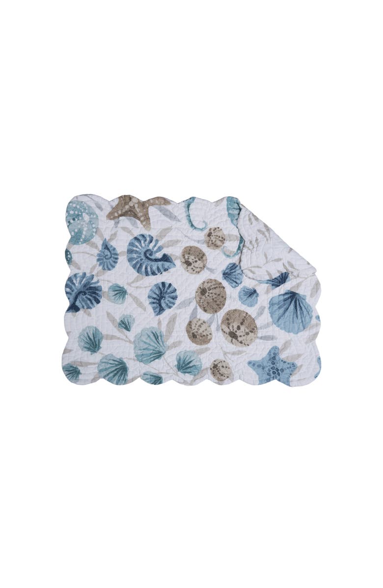 C&F Home Coastal Shells Set of 6 Placemats  13" x 19", Alternate, color, White