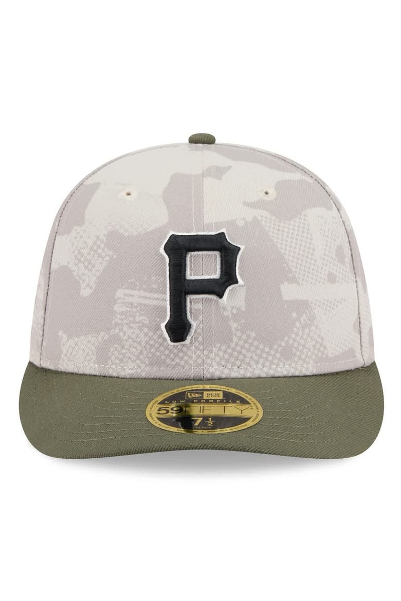 Men's New Era Light Beige/Olive Pittsburgh Pirates 2025 Armed Forces Day Low Profile 59FIFTY Fitted Hat, Alternate, color, Light Beige