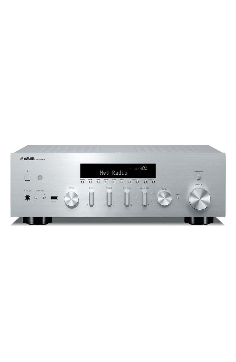 Yamaha R-N600A Stereo Network Receiver with Wi-Fi, Bluetooth, and MusicCast, Alternate, color, Silver