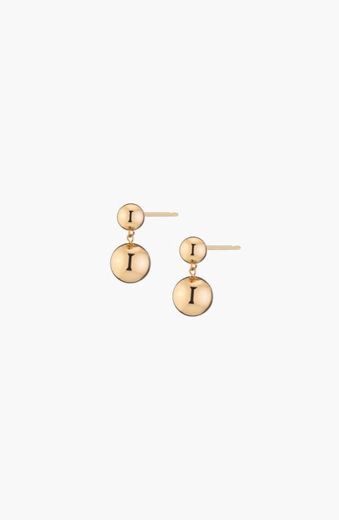 Graduated Ball Drop Earrings