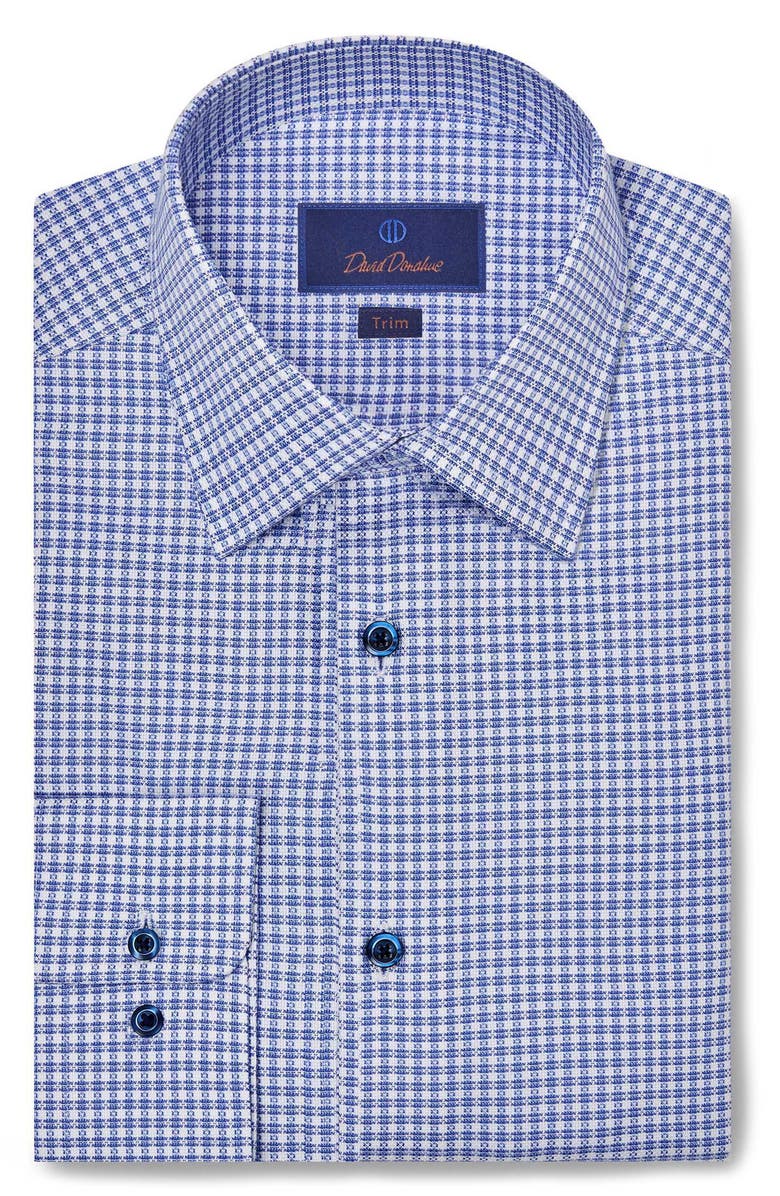 David Donahue Trim Fit Royal Oxford Cotton Dress Shirt, Main, color, 