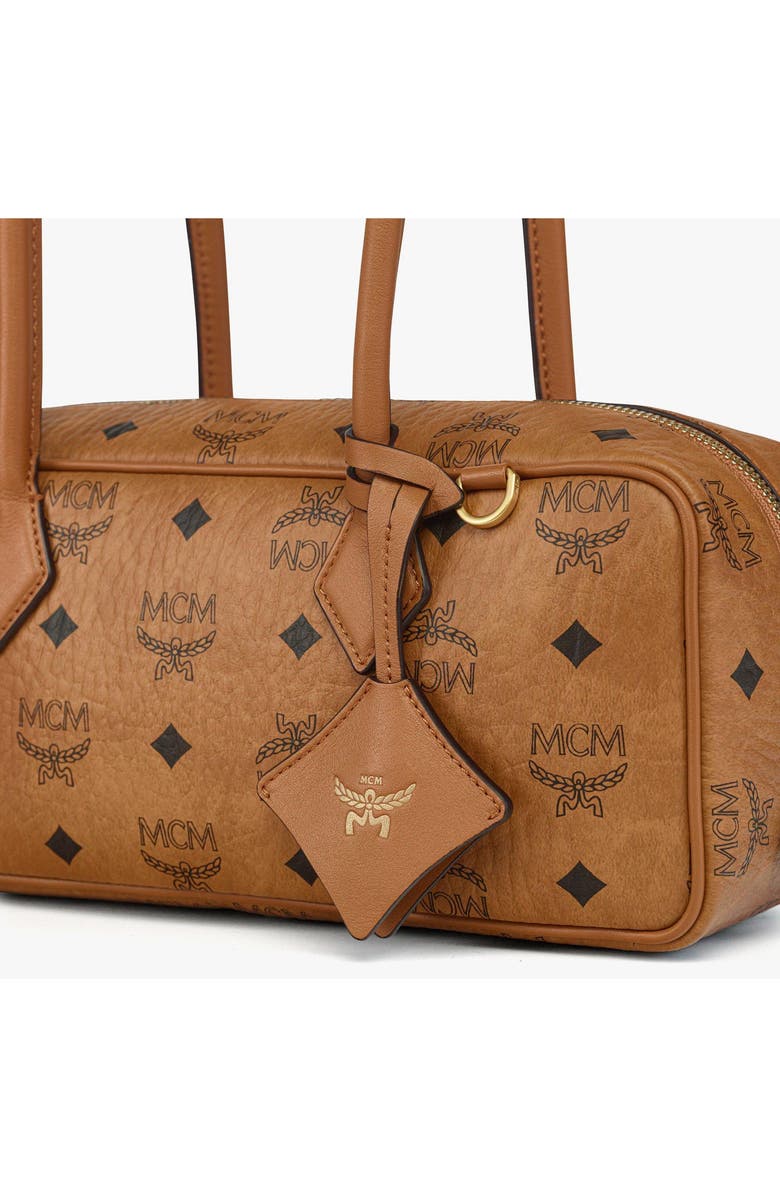 MCM Aren Shoulder Bag in Visetos, Alternate, color, Cognac