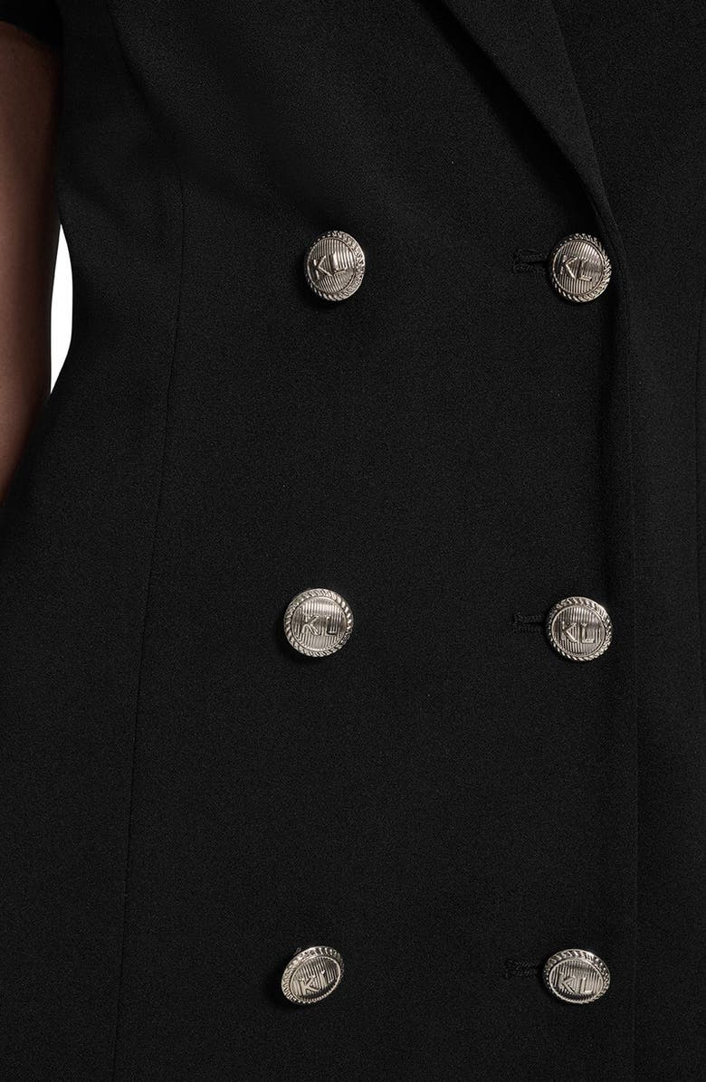 KARL LAGERFELD Double Breasted Ruffle Hem Blazer Minidress, Alternate, color, Black