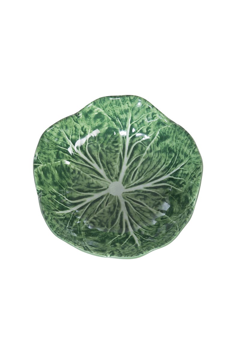 C&F Home White Cabbage Leaf Set of 4 Snack Serving Bowl Dishes 4.95", Main, color, Green