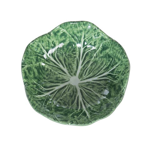 White Cabbage Leaf Set of 4 Snack Serving Bowl Dishes 4.95"