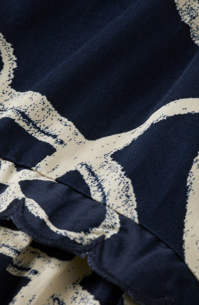 Scotch & Soda Scallop Trim Long Sleeve Cotton Minidress, Alternate, color, Ribbon Navy Aop