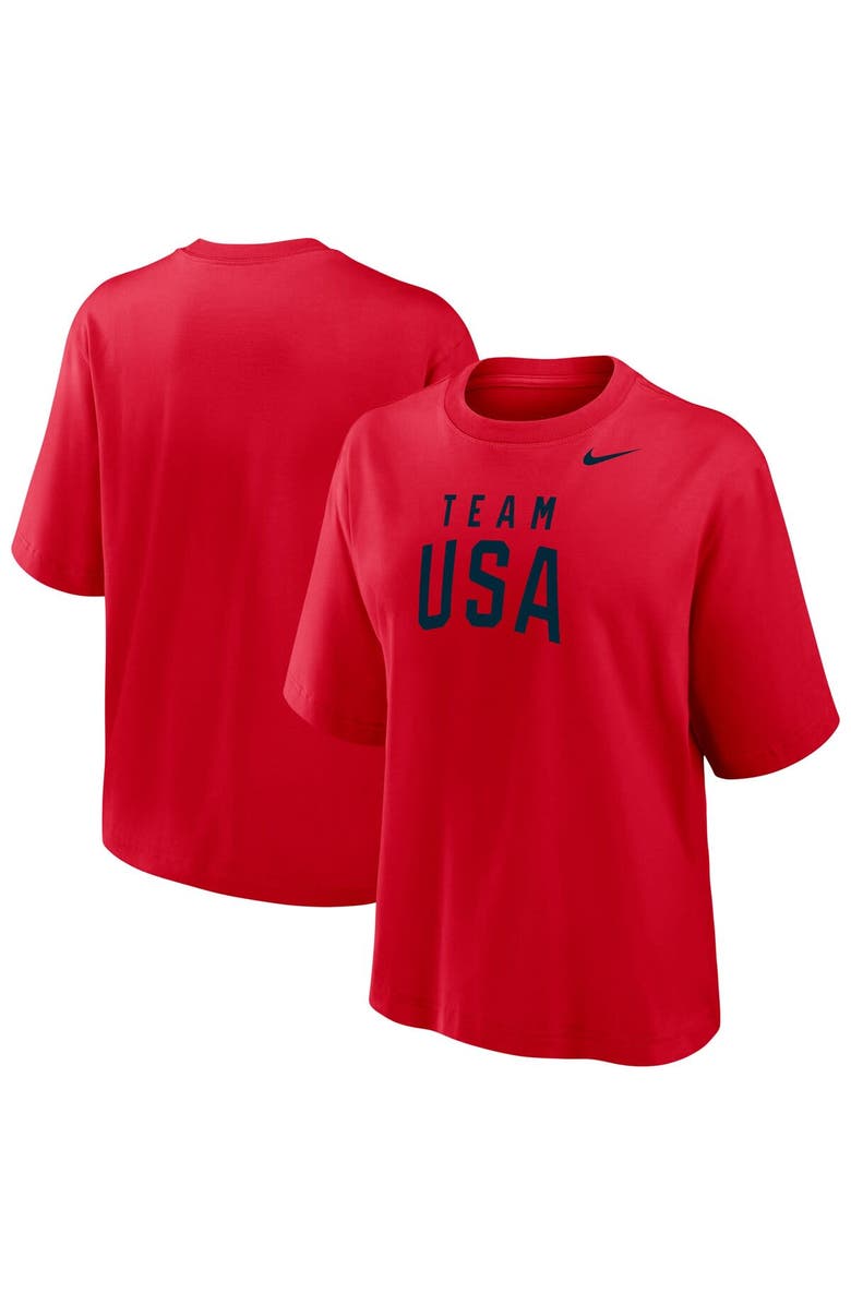 Nike Women's Nike Red Team USA Boxy T-Shirt, Main, color, Red
