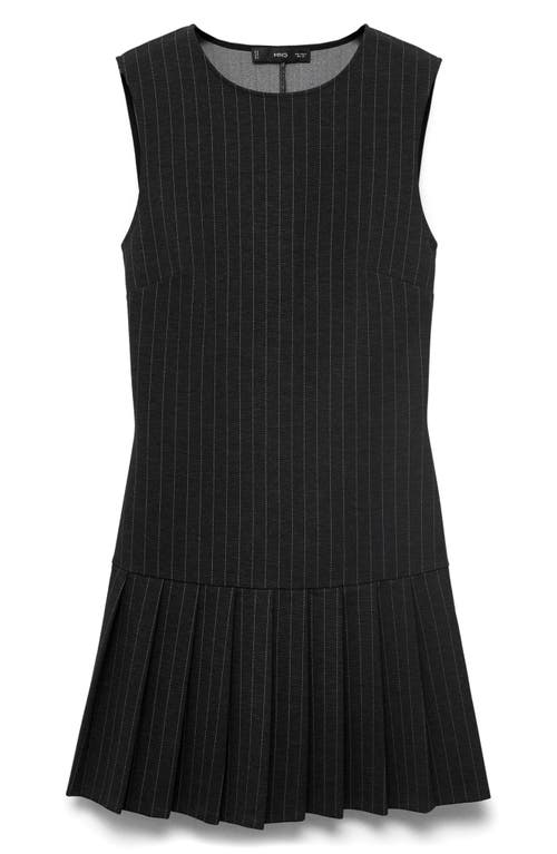 Mango Sleeveless Pleated Minidress In Black