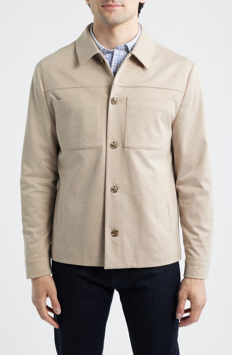 Johnston & Murphy XC Flex Pinnacle Shirt Jacket, Alternate, color, Tan Twill