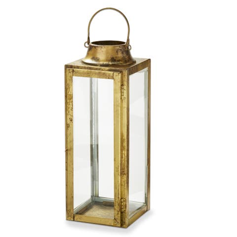 Liam Lantern Tall Antique Brass Candle Holder for Home Decor