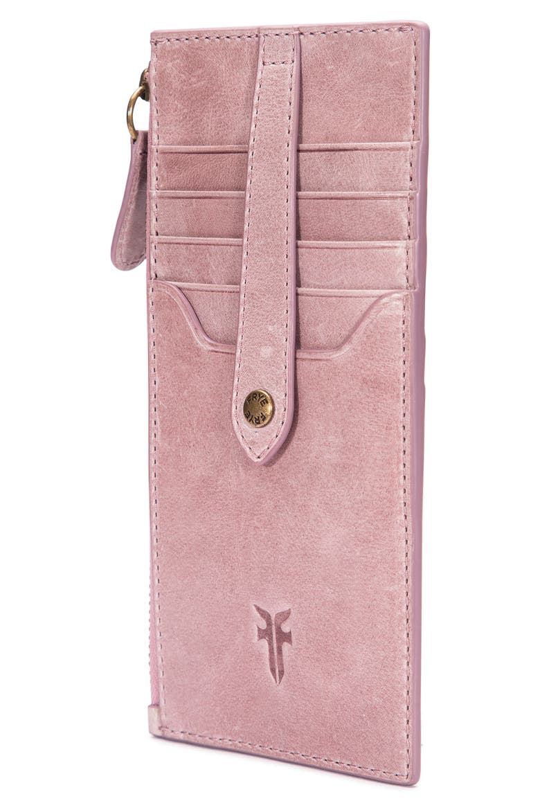 Slim Leather Snap Card Wallet, Alternate, color, ORCHID
