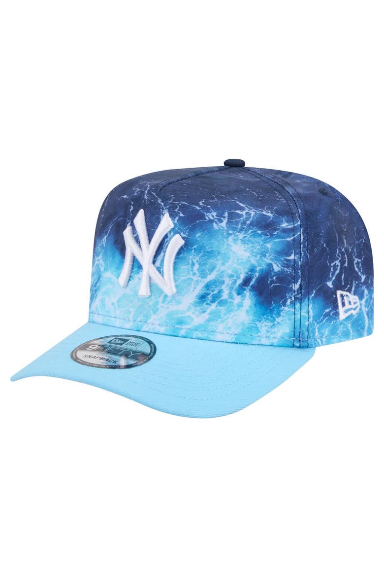 Men's New Era  Light Blue New York Yankees Deep Water Pre-Curved 9FIFTY A-Frame Snapback Hat, Main, color, Light Blue