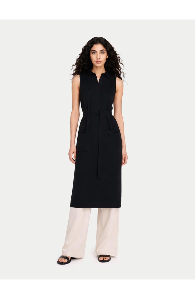 GOBI Mongolian Cashmere Sleeveless Silk Cashmere Polo Dress, Alternate, color, Black