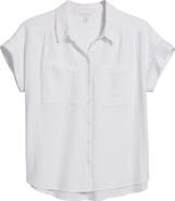 Caslon® Cotton Gauze Button-Up Shirt