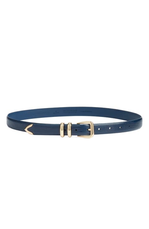 Sutton Croc-Embossed Belt