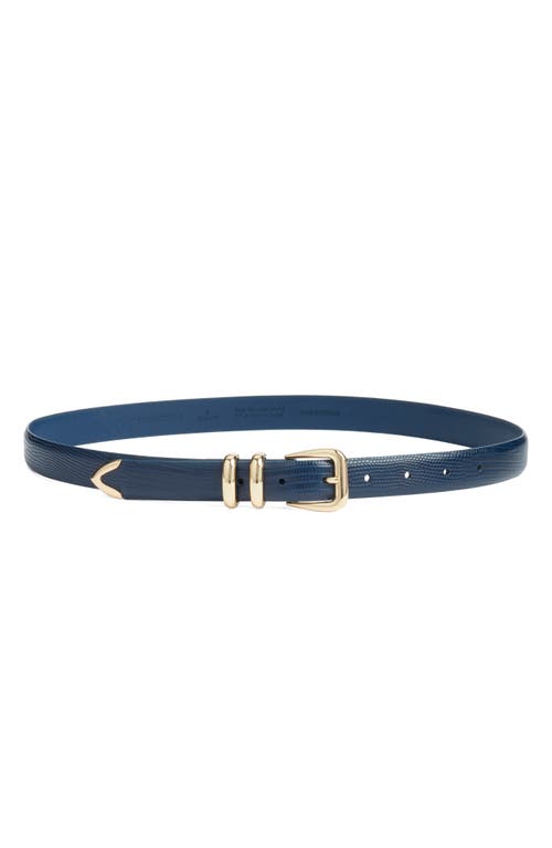 Nordstrom Sutton Croc-embossed Belt In Blue