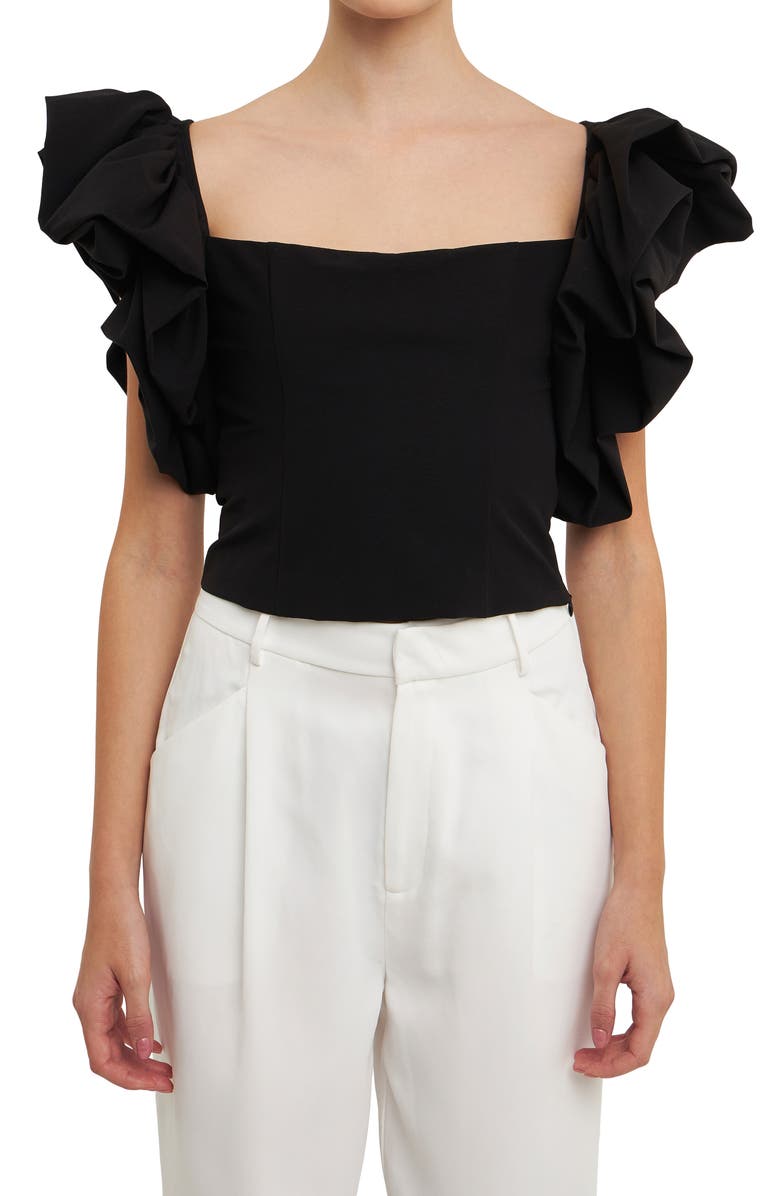 Endless Rose Voluminous Top, Alternate, color, Black