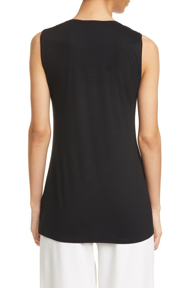 Crewneck Long Tank Top, Alternate, color, BLACK