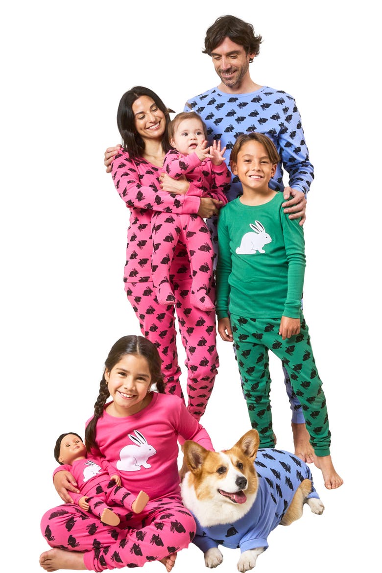 Women's Cotton Matching Family Pajamas, Dream Weaver Prints, Alternate, color, Bunny Pink