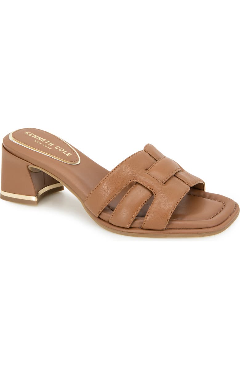 Kenneth Cole New York Harper Block Heel Sandal, Main, color, Cognac Leather