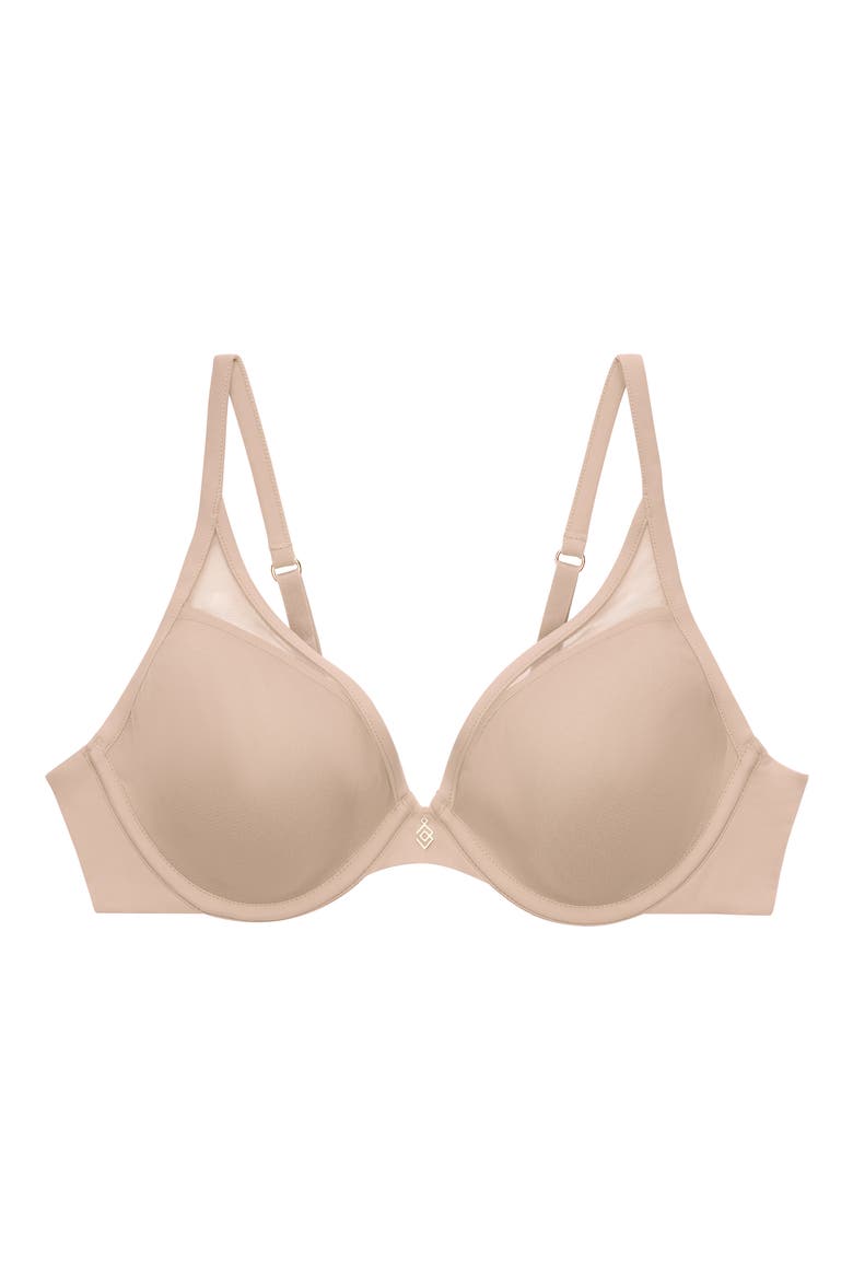 24/7® Classic Uplift Plunge Underwire Bra, Alternate, color, TAUPE