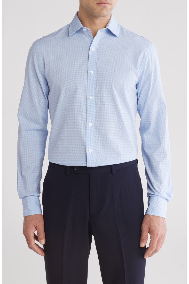 Soft Washed Stretch Slim Fit Dress Shirt, Main, color, CLASSIC BLUE