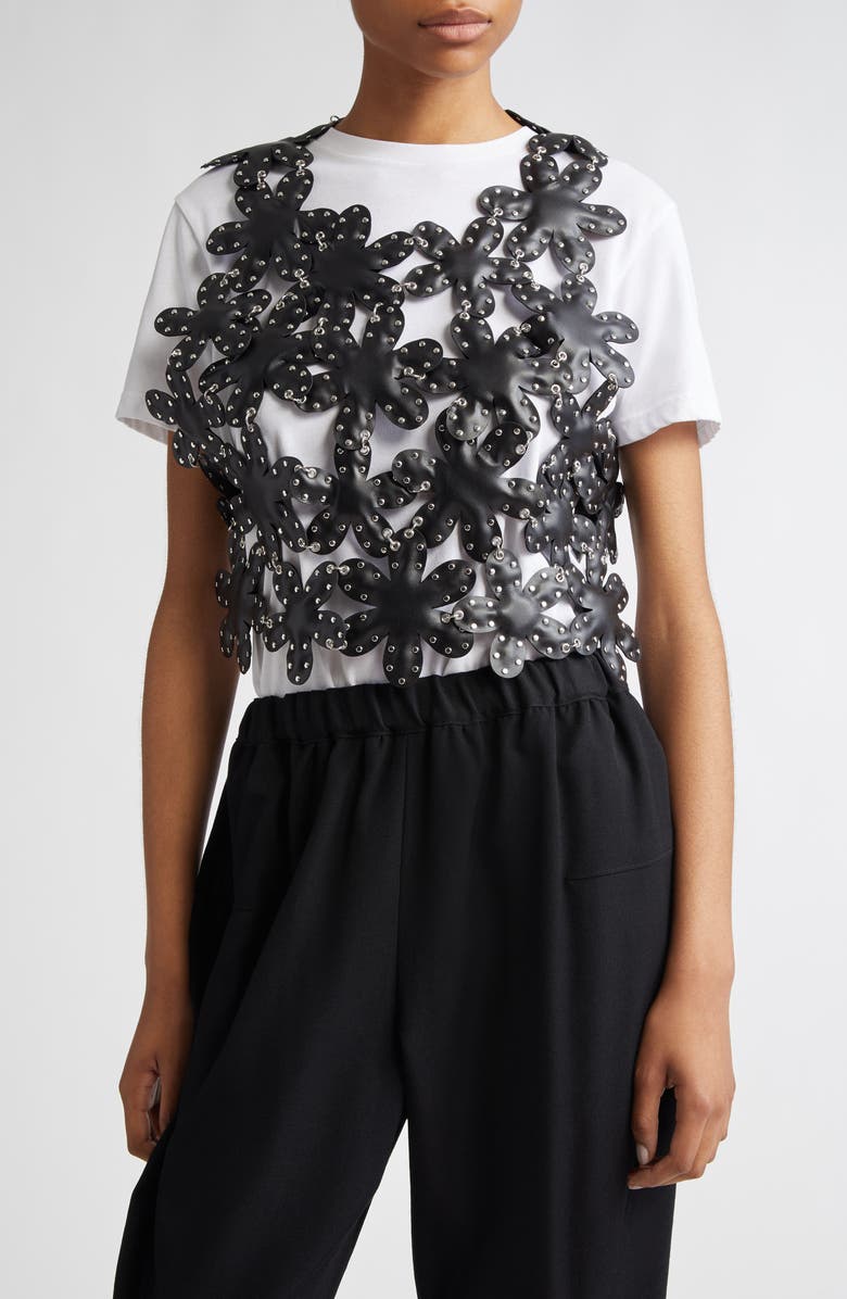 Noir Kei Ninomiya Flower Faux Leather Harness, Main, color, 