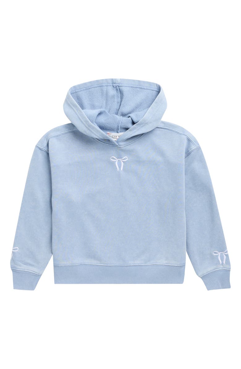 PINK ROSE Kids' Bow Embroidered Hoodie, Main, color, Blue