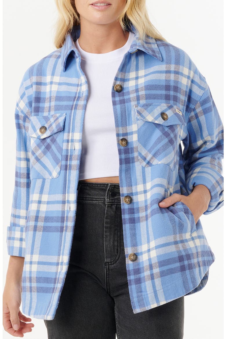 Db Curl Machine Rip Curl Oceanic Plaid Cotton Flannel Button-Up Shirt (Women) | Nordstrom