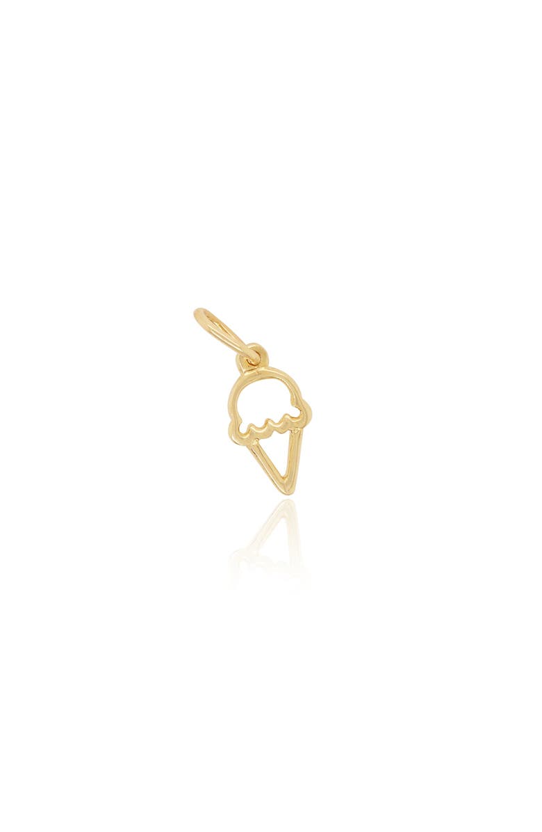 The Lovery Fine Jewelry Mini Gold Ice Cream Cone Charm, Main, color, Yellow Gold