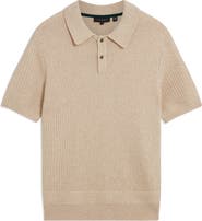 Ted Baker Caleum Waffle Knit Polo Sweater