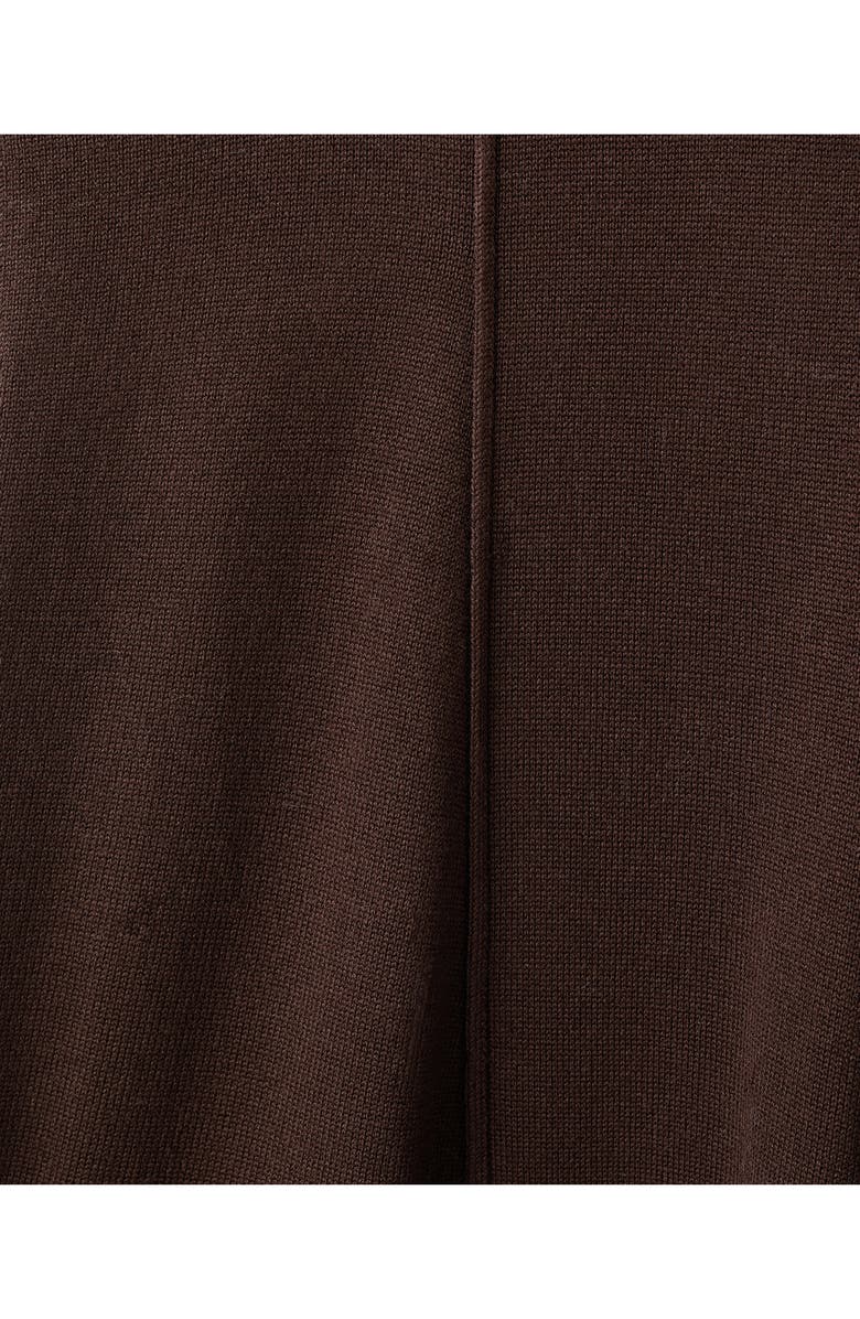 MANGO Seamed Knit Straight Leg Pants, Alternate, color, Chocolate