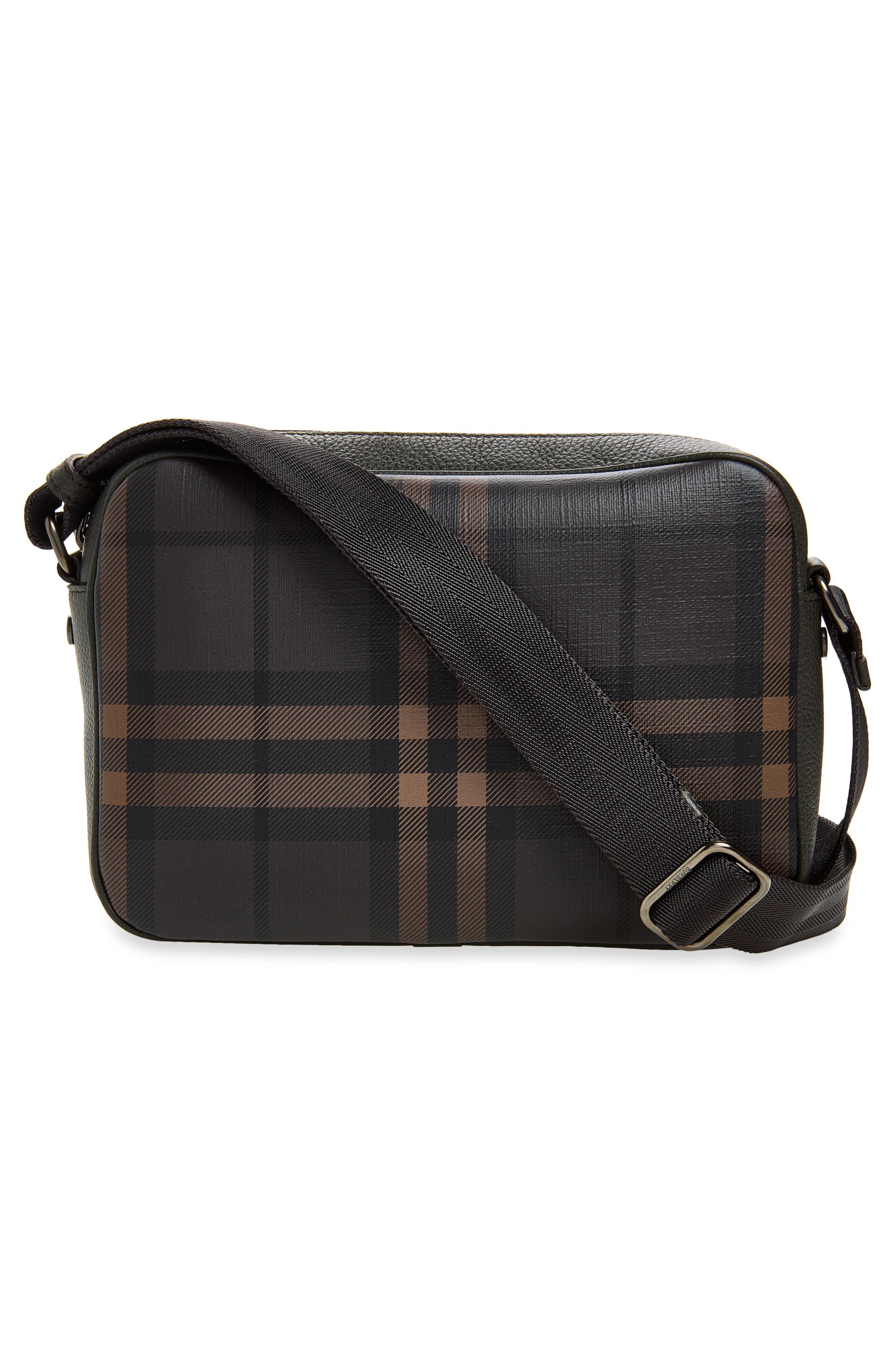 City Check Pocket Crossbody Bag, Alternate, color, DARK BROWN