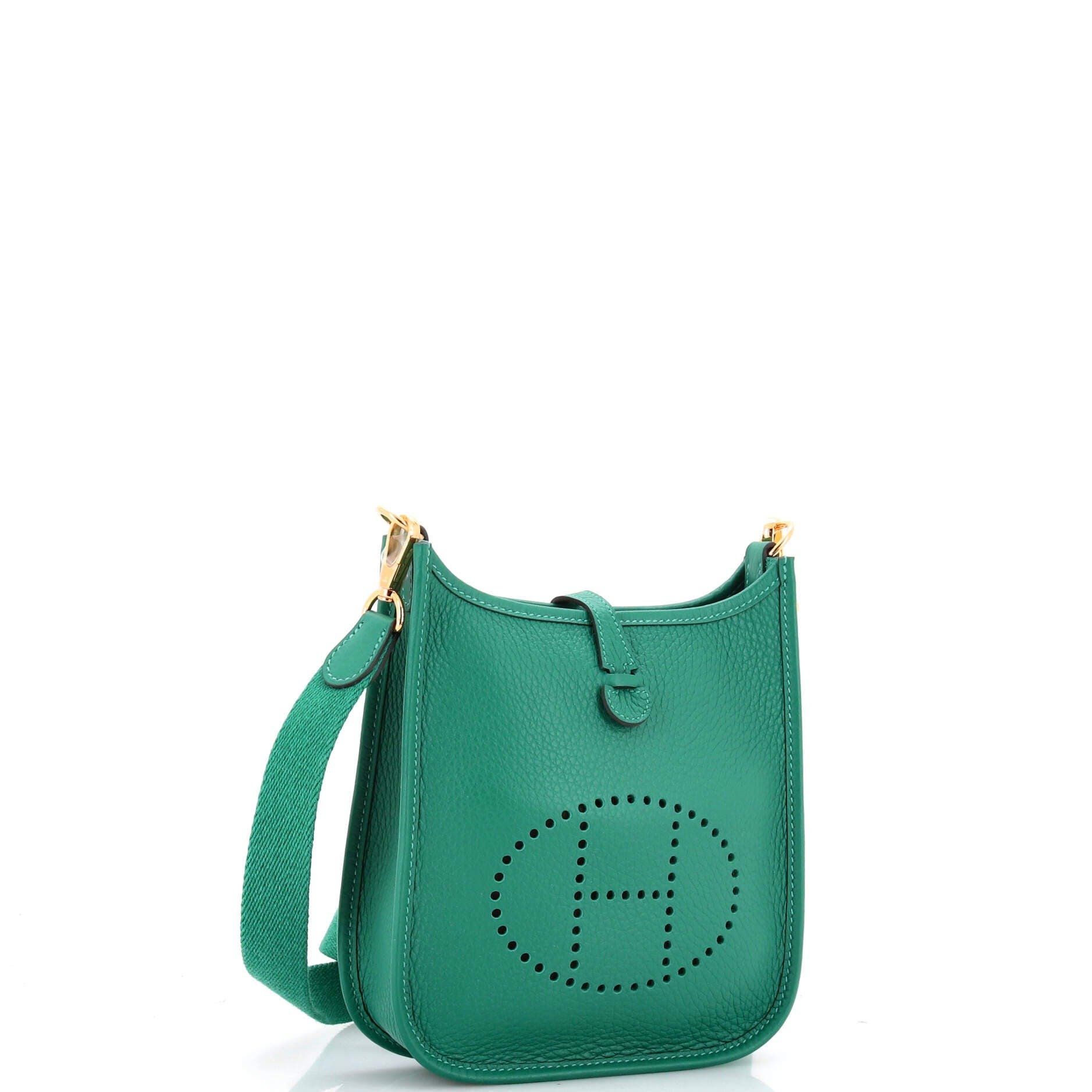 Pre-Owned Hermes Evelyne Bag Gen III Clemence TPM, Alternate, color, Vert Vertigo