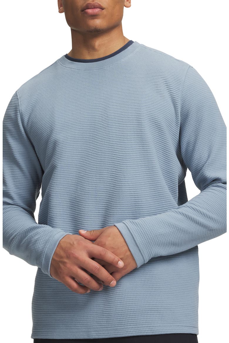 Expanse Waffle Crewneck Long Sleeve T-Shirt, Main, color, BLUE WIND
